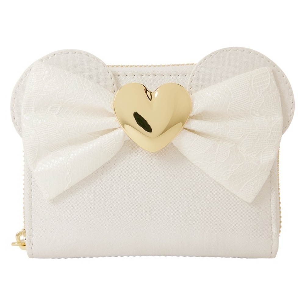 Disney Loungefly Minnie Mouse Wedding Zip Around Wallet